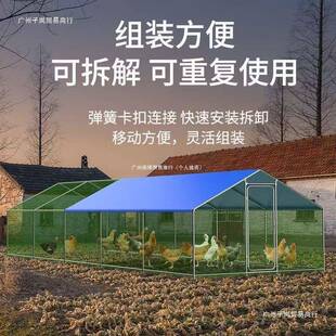 外禽鸡棚鸡HMC笼养鸡鸽笼家大型挡户风防雨孔遮雨鸡舍搭建家用雀