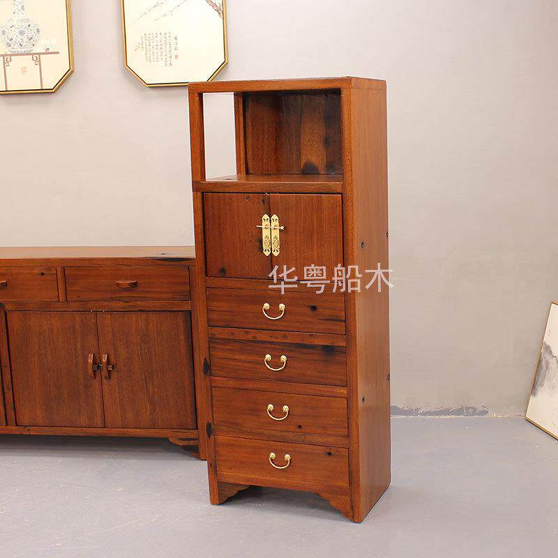 老船木水餐边柜实木茶柜新中式客储船木储物柜物收纳置物厅架餐厅