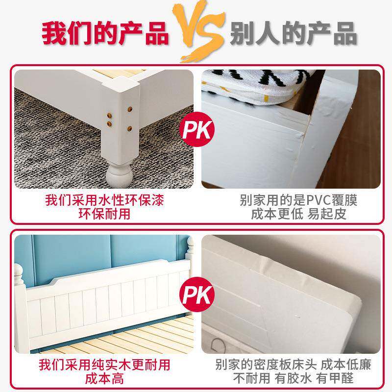 .实木现代简约18米双人床白色床1.5米床单人1米81086经济型家用简