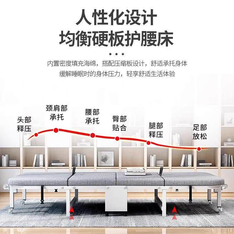 折叠折床单人便携式办室公家午休午睡床用四出租房8275简易陪护铁