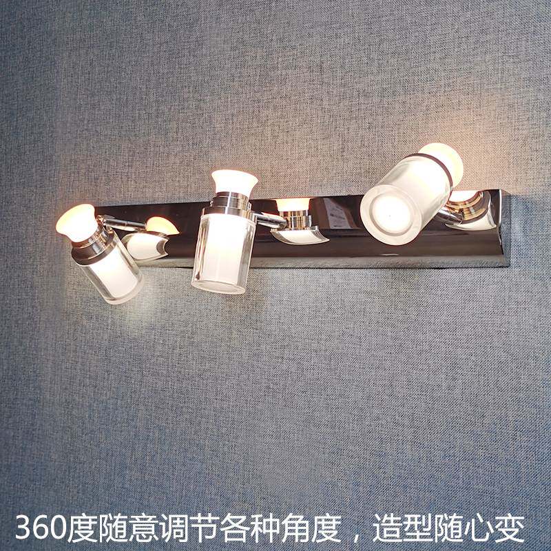 led镜前灯卫生间浴室镜柜灯不锈钢洗手间厕所洗漱台简约可免打孔