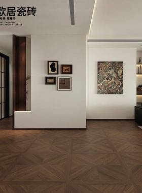 别墅凡尔赛花984木纹砖8800x00客厅书房仿木地板瓷拼卧砖室防滑地