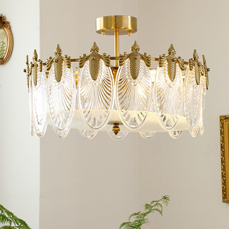 美复古孔雀玻璃吸顶光法式网红大全yh-X1913谱卧室餐厅客厅式别墅