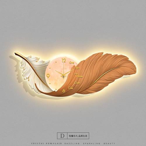现代E轻羽毛客厅装奢饰yx002装画钟表LD灯画床头玄关精雕饰壁画