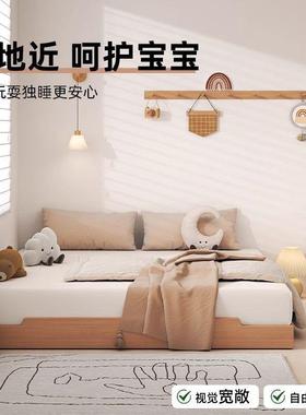 实木地台床木欧式HDN榻米床现榻代床简约榉小户型双人床儿童床可