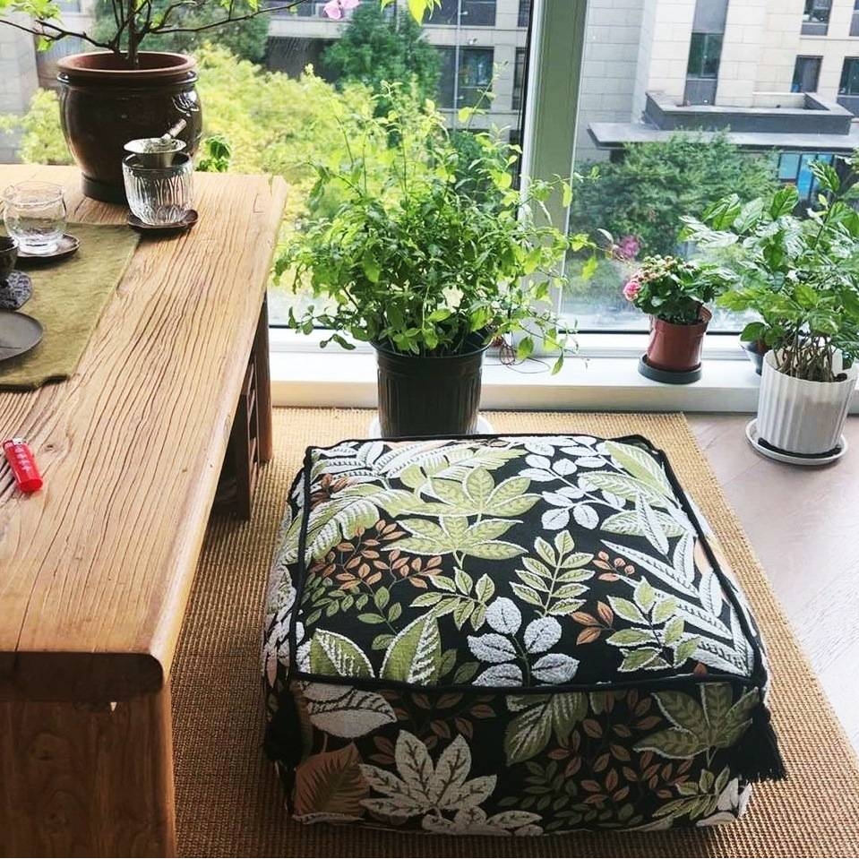 网红墩子凳子美式矮凳蒲团垫懒人坐垫可拆洗豆袋泡沫颗粒轻奢美臀