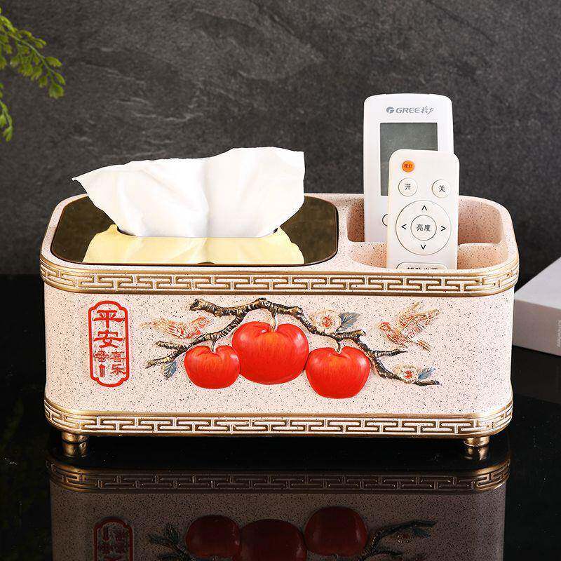 红多功能纸巾室盒饰OXA客厅家用茶网几办公创意装抽纸盒平安喜乐