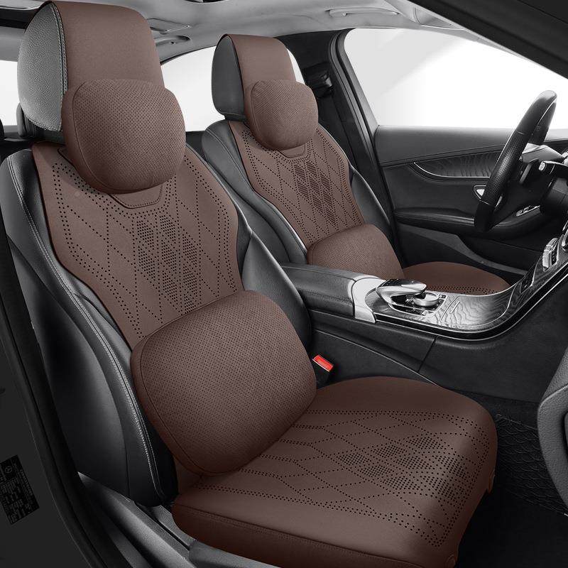 四季通用汽车座套QSN半包鞍翻毛2皮夏新季透气025款底座全包围马