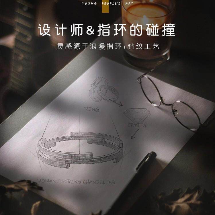 后现DD0008代轻约客奢厅吊灯创意个性简设计师款餐厅主灯感圆灯环