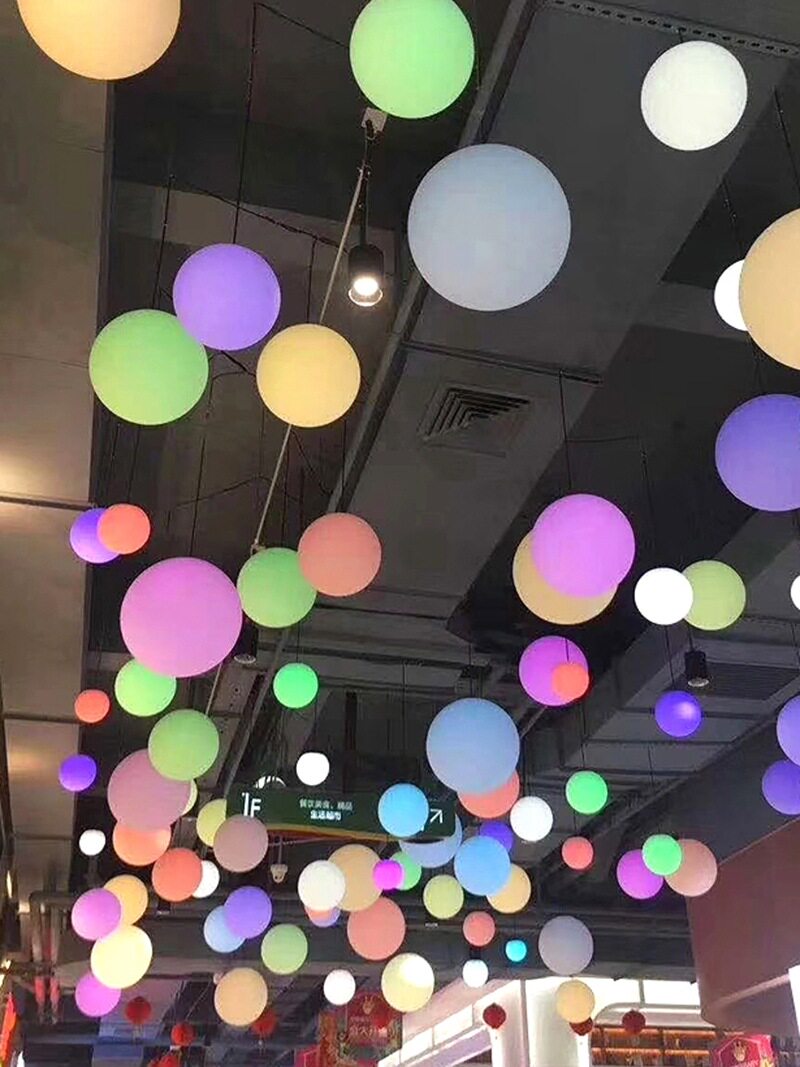 彩色发光圆球吊灯商场乐园酒吧婚礼氛围灯户外装饰灯防雨水景观灯