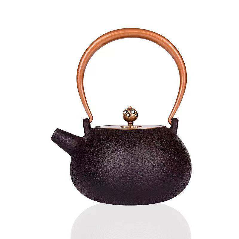 1200ml平肩铁壶 日式围炉煮茶铸铁茶壶纯手工烧水壶养生复古茶具