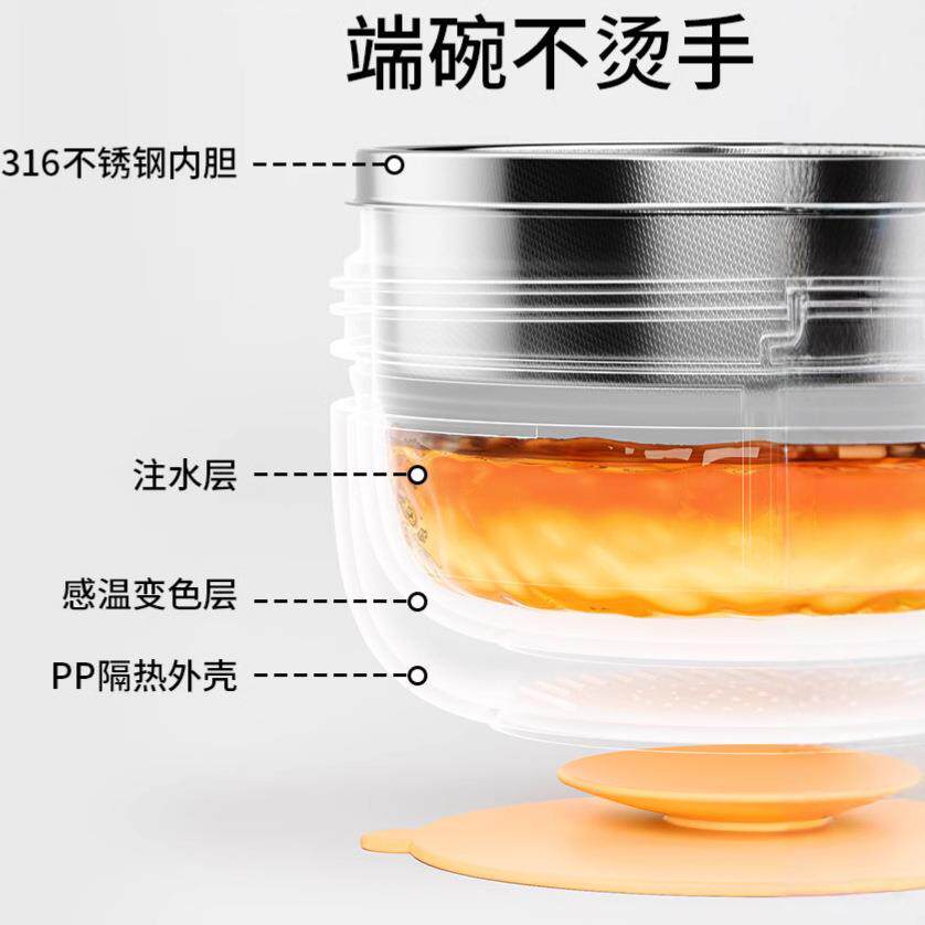 婴儿辅碗宝宝儿童吃饭碗勺套餐温具外出工具恒全A8383314注水保食