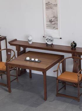 新式黑胡木条案八仙桌玄关42963中堂六桃套中神台堂翘头供件桌端