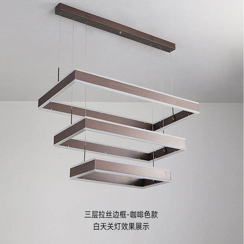 现202L新款客5厅大灯简约代别墅吊944灯设计师ED长方形餐厅灯具