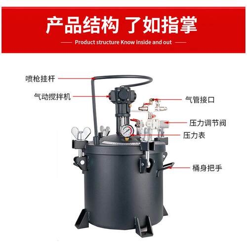 涂10L自动锈宝气动具压力桶罐0升不钢2点胶桶自动涂料油漆家装修