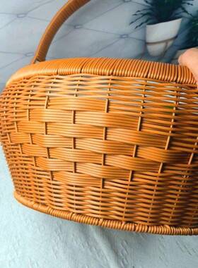 M88菜d23巨无霸餐篮手工编送餐篮超织大容量拜拜篮手提篮采摘篮野