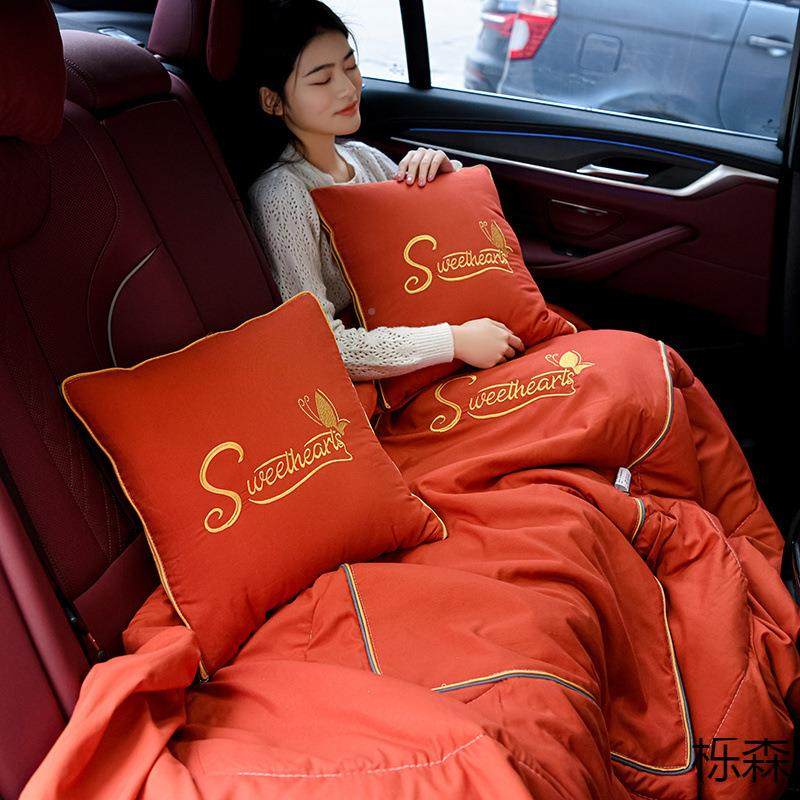 载通抱枕被子两用车四季用二合车一汽内抱枕靠垫被沙发午睡枕头被