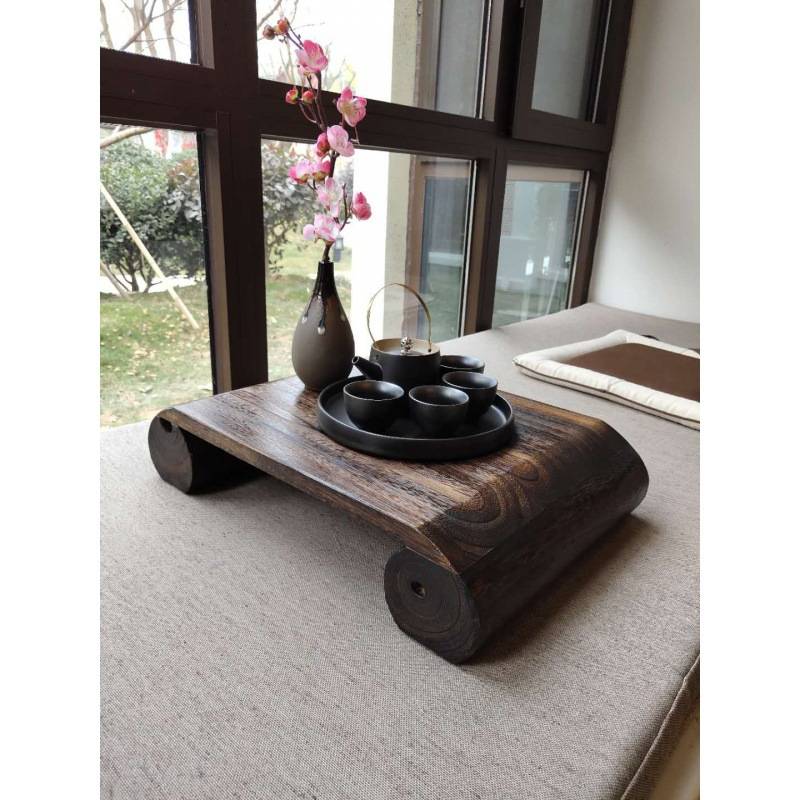 飘窗小茶几窗台矮桌家用炕桌日式阳台实木炕几坐地飘窗桌上的茶台
