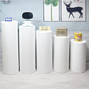 圆型木制圆柱烤漆展陈示台立柱展台展高柜橱539窗列档柜模特道具