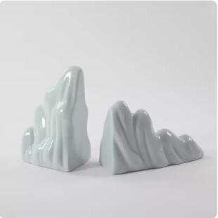 新中式靠瓷假zc8263书挡书山书立摆件客厅酒柜博陶古架书柜书架软