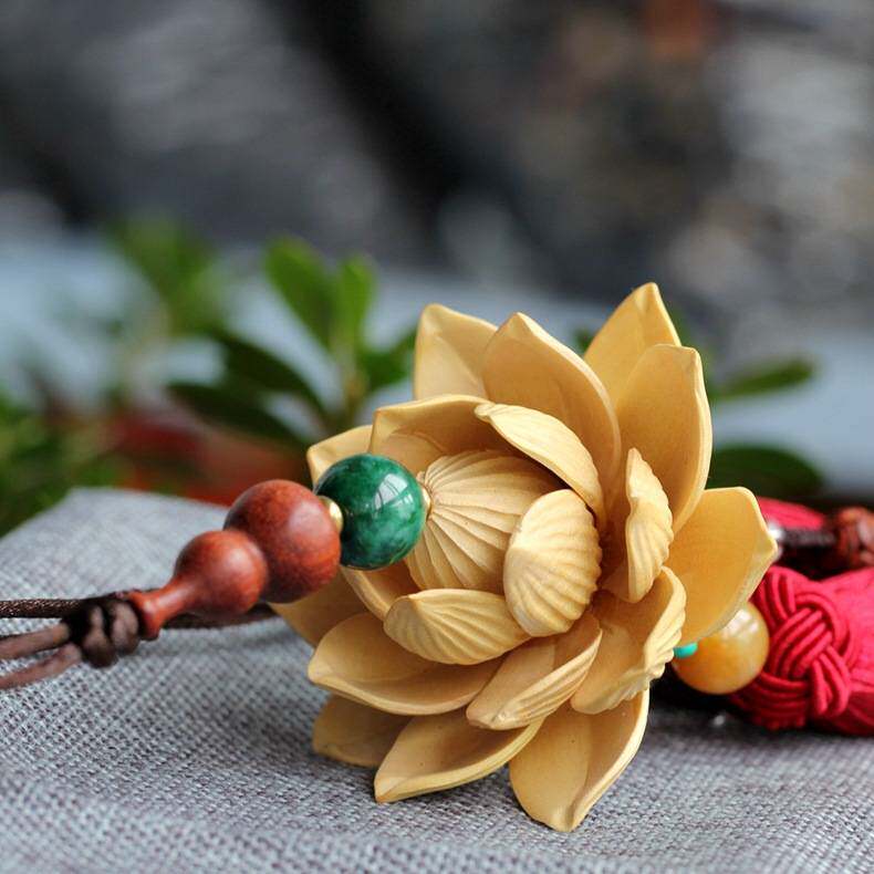 多层莲花车挂 黄杨莲花车挂件 汽车挂件 车饰品 菩提子车挂