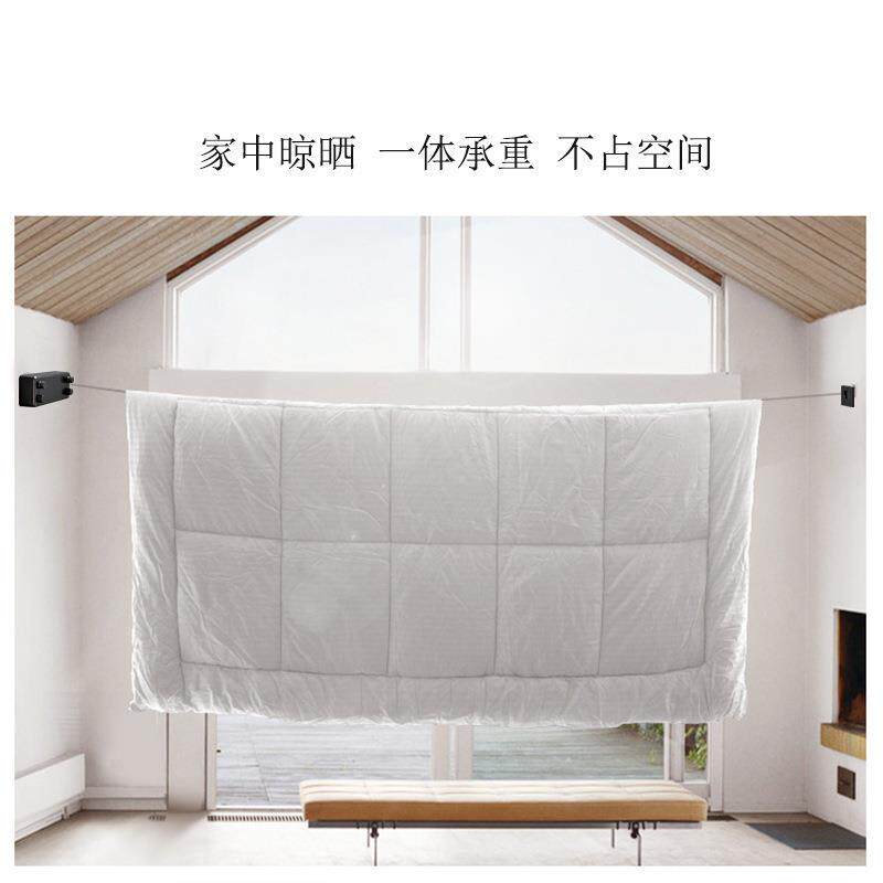 免晾伸衣绳室内缩打孔缩飘窗阳台隐形304不锈钢防风加双线晾衣粗