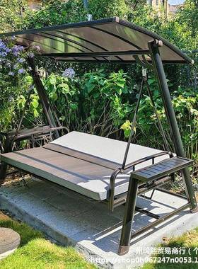 家用吊椅阳吊篮室台铁人艺铁艺网户外秋千摇EBH外椅红秋千庭院双编藤