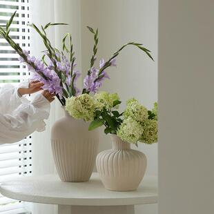 芥子家居法式ins陶瓷花瓶桌面客厅复古风花器装饰品艺术感摆件