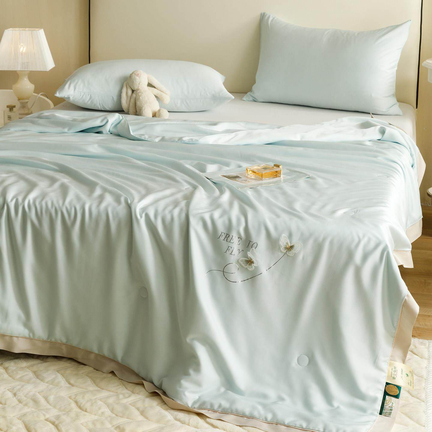 法式轻奢夏季兰精天丝夏凉被空调被凉感薄桑蚕丝t被粉色少女可水,3C数码配件,USB多功能数码宝,淘宝优惠券,粉丝福利购,淘宝优惠卷