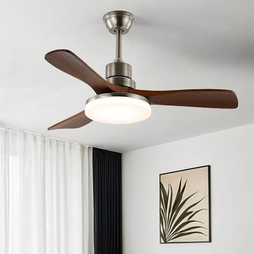 新中式客厅风扇灯家用实木中古风卧室一体风扇灯大气复古风扇吊灯