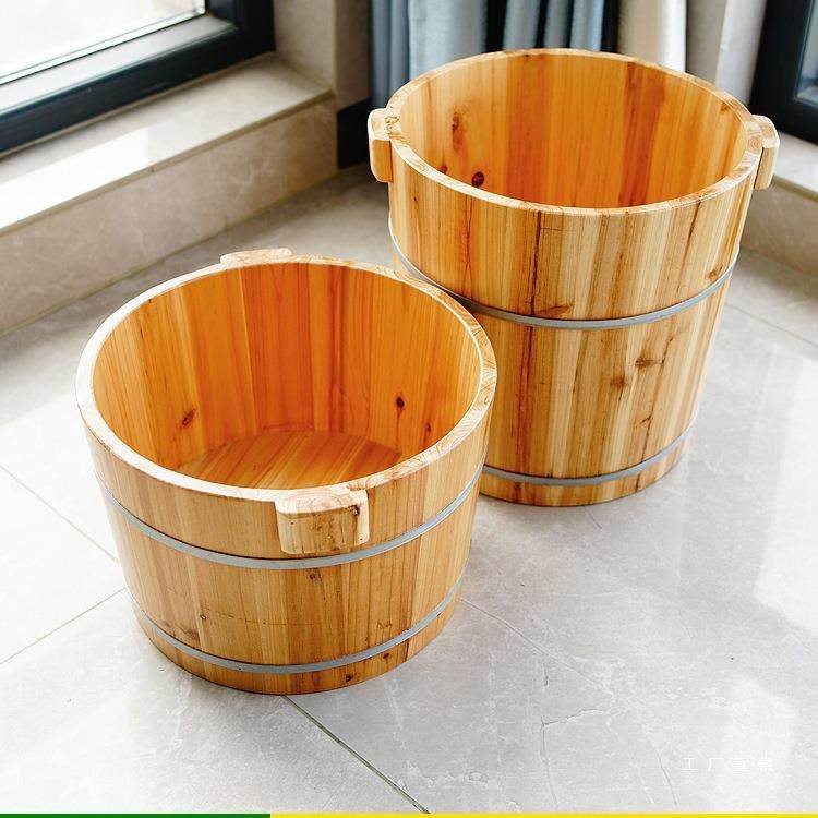 家用泡脚木桶泡脚桶木盆香杉木足浴桶洗脚盆沐足桶实木沐足盆