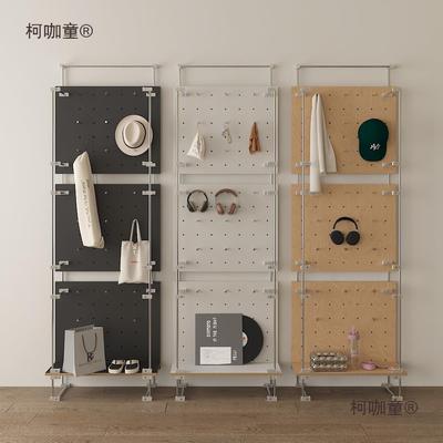 光轴洞洞板置物架海洋板免打孔可移动落地入户玄关客厅挂衣麦太保