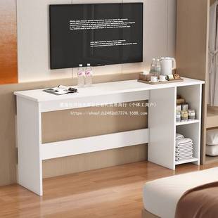 卧室电视柜电脑桌落地组装储物收纳一体柜加高超窄小桌子简约现代