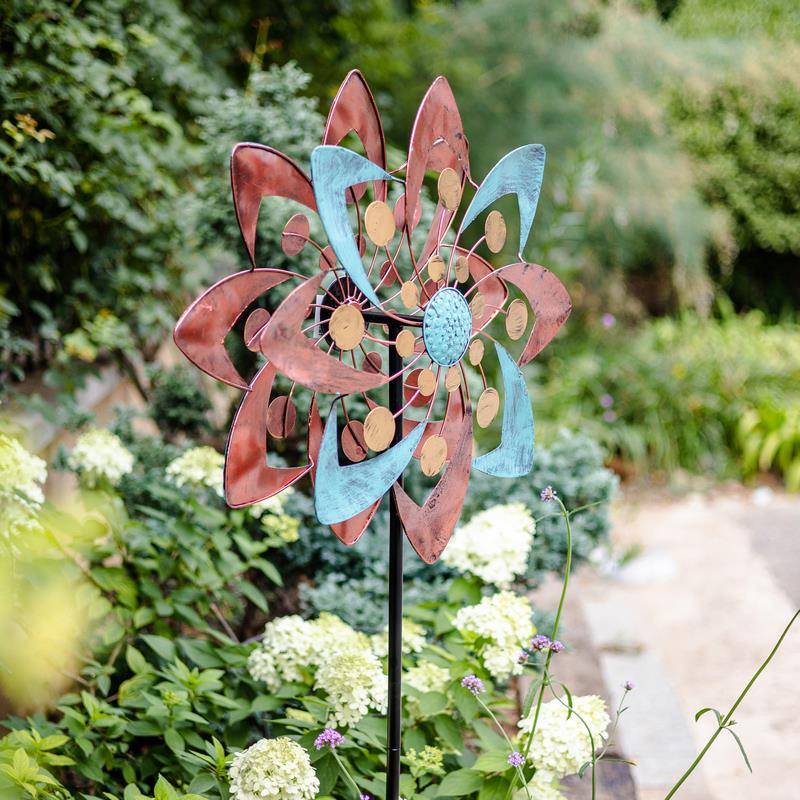 铁艺旋转风车装饰花园庭院户外阳台院子造景装饰摆件落地模型