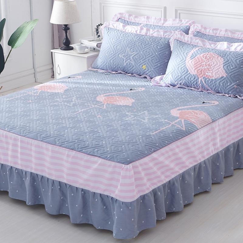 BK9K全棉夹棉床裙三件套纯棉床罩单件床单床盖床群款床笠