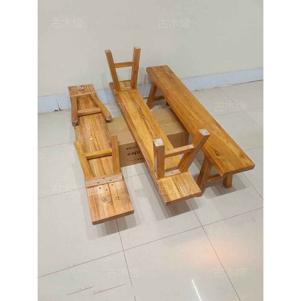 实木长板凳农村长条凳餐椅凳子榫卯长凳子原木条凳全老榆木长木凳