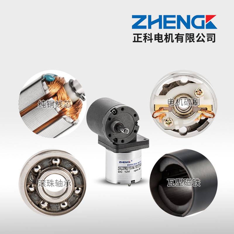ZHENGK正科 ZWL37RG可调速正反转涡轮减速电机低速大力矩 12V 24V