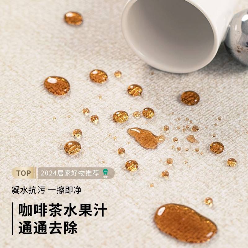 客厅地毯2024新款轻奢新中式茶几毯防水耐脏透气免打理卧室地垫子