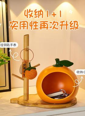 入户玄关钥匙收纳摆件盒进门口装饰品轻奢高档酒柜置物架现代家居