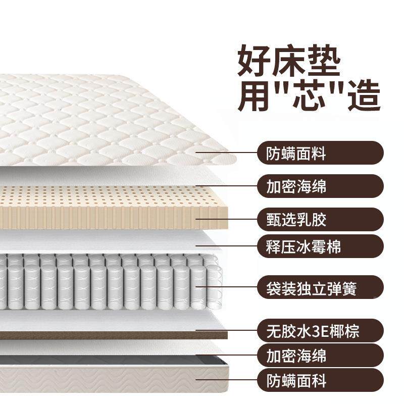 席梦思弹床垫20cm厚家用济型椰棕垫软两用簧1经.KVW8m酒店硬乳胶