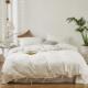 简约全棉四件套纯棉床单被纯白色酒店被子民宿床上用品南通床笠款
