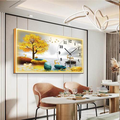 5ZV7led氛围灯画现代简约轻奢挂画免打孔餐厅背景装饰画花卉