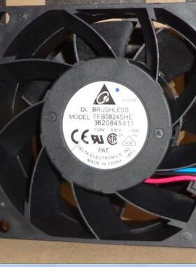 原装FFB0824SHE80388CM24V0.51A两线轴流散热风扇