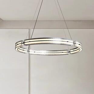 2025年新款意式极简高端大气轻奢风玻璃灯具大厅主灯圆环客厅吊灯