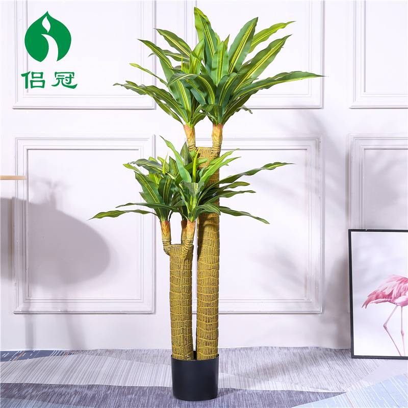 厂家直供新仿真巴西木家居客厅装饰绿植物盆栽仿真植物巴西铁盆景