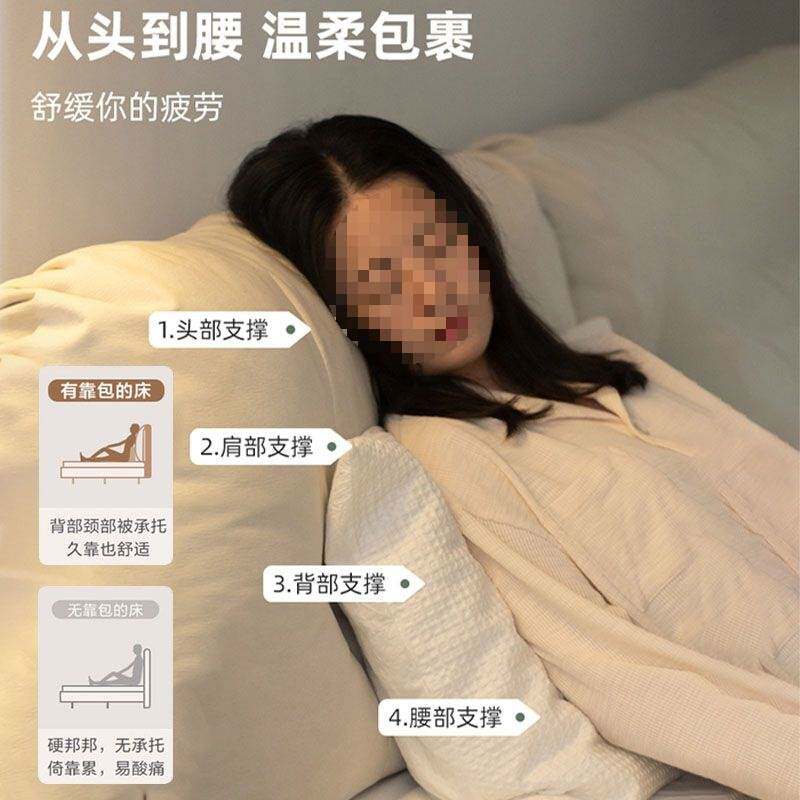 实木床耳朵双人1.8x2米床现代简约奶油风主卧1.2米 1.5单人床松木