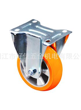 源头工厂产品150X50重型欧洲款铝芯圆弧聚氨酯PU轻巧灵活定向脚轮