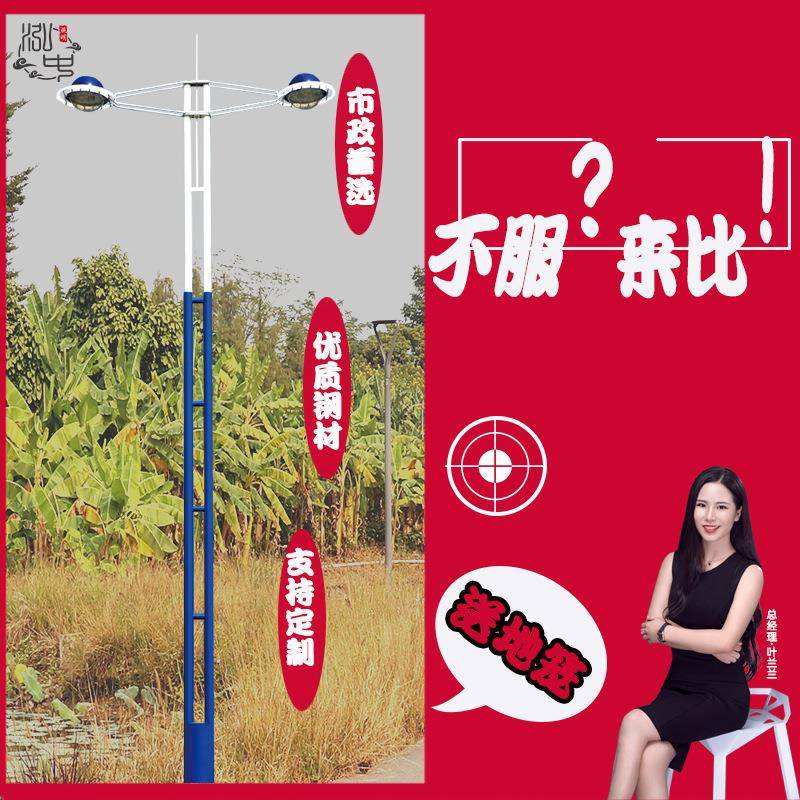 中山厂家100w200w市政道路照明10米led热镀锌高低双臂杆模组路灯