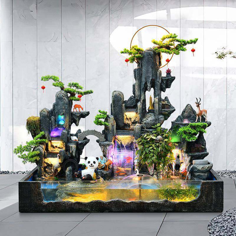 大型假山流水落地喷泉室内玄关客厅招财庭院电视柜旁花园鱼缸摆件,家居饰品,流水摆件,淘宝优惠券,粉丝福利购,淘宝优惠卷