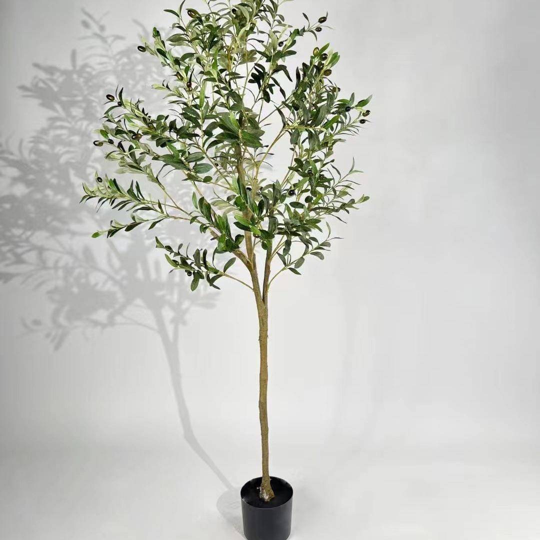 仿真001绿植室地盆栽仿真橄榄树客厅落假树大型植物内装饰带盆摆